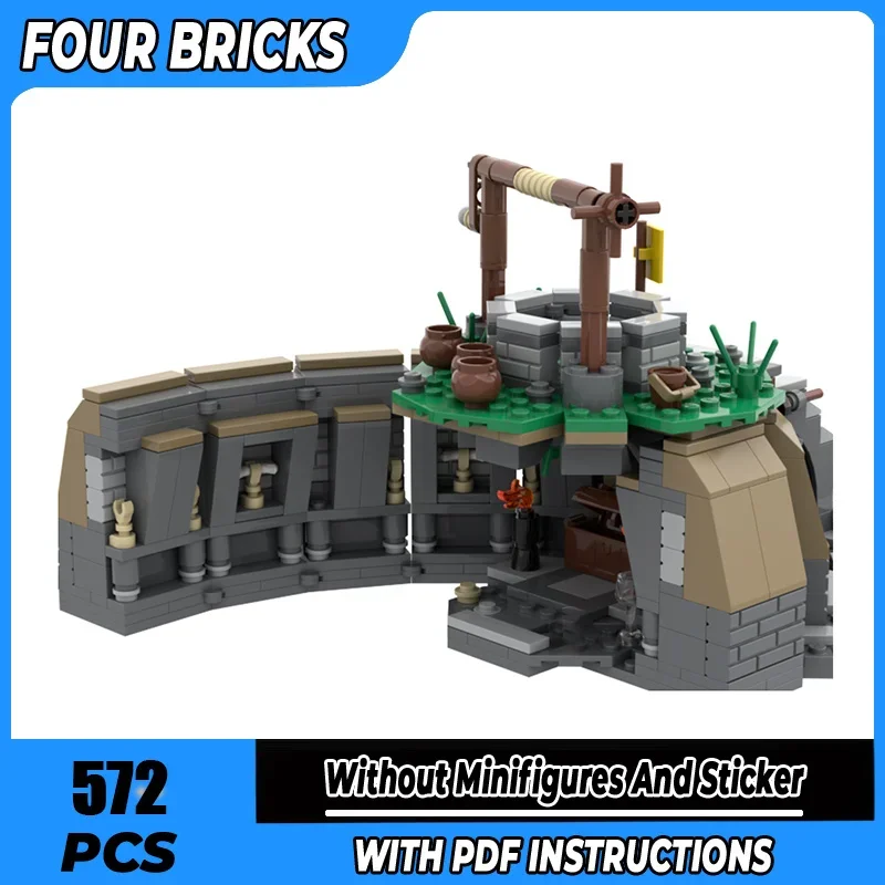 

Castle Moc Строительный блок Окарина времени Колодец Модель Технические кирпичи DIY Сборка Средневековые игрушки с видом на улицу для детей Подарки