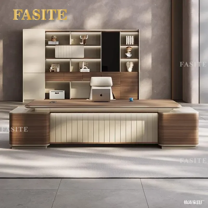 For Modern Simple Light Luxury  Manager Office Desk and Chair Combination High End President Supervisor Desk