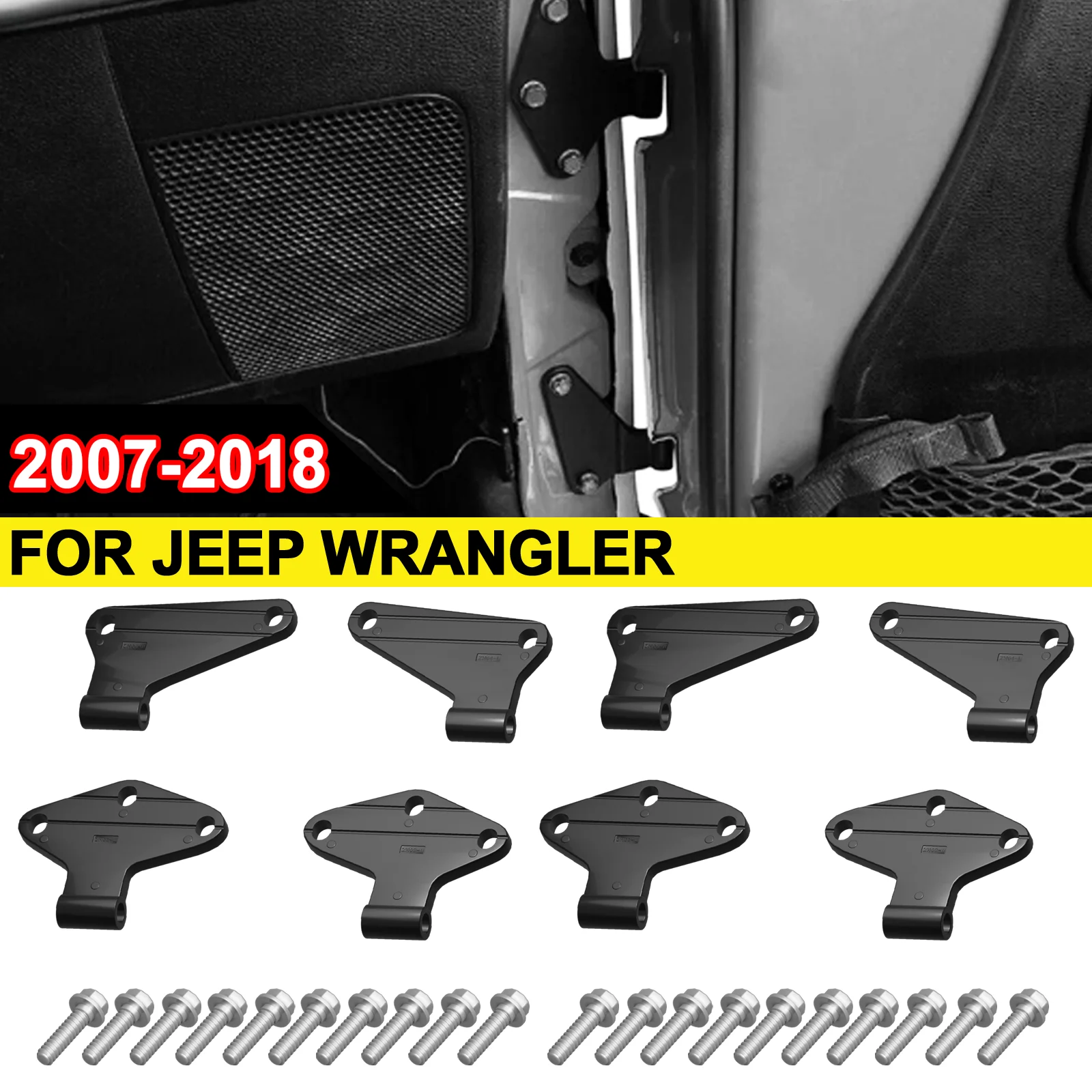 

Car Door Hinge Screw Nuts Inner Hinges Mount Repair Kits for 2007-2018 Jeep Wrangler JK Rubicon Sahara 2Door 4Door