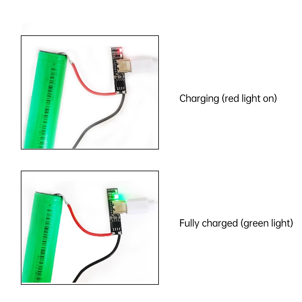 2PCS 3.7V Ultra-narrow Ultra-small Ternary Lithium Battery Charging Board 1A 4.2V Charger Module Type-C Interface
