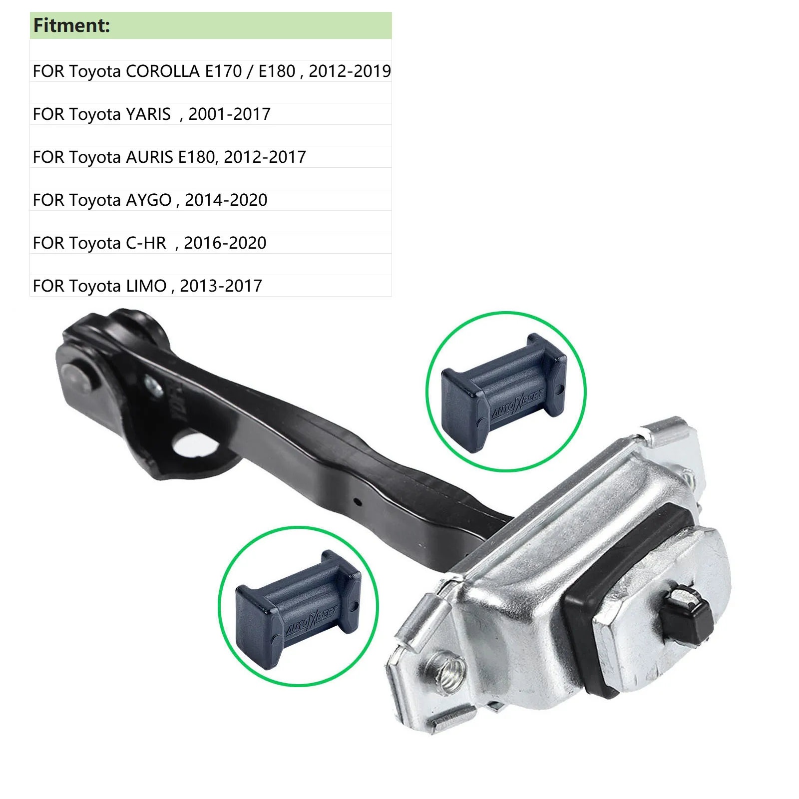 자동차 도어 체커 스트랩 체크 Assy Arm Limiter 댐핑 잼 힌지 스톱 수리 키트 Toyota Corolla Yaris Auris Aygo C-HR Limo