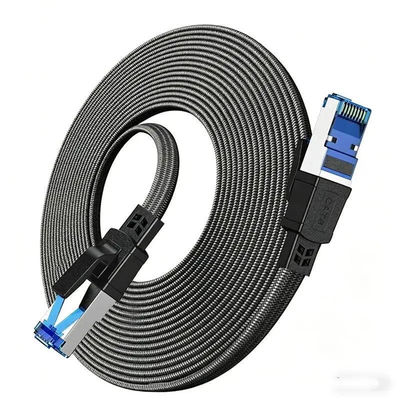 CAT8 Ethernet Cable 40Gbps 2000MHz High Speed RJ45 Gaming Flat & Round For Internet Router Smart TV Server Patch Cord Cat8