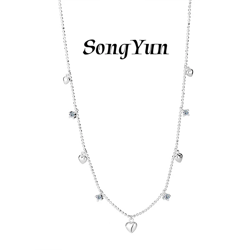 

SONGYUN Luxury Jewelry 925 Sterling Silver Necklace Moissanite Diamond Halo Romantic for Her Real Gold Plated MST Patent Pendant