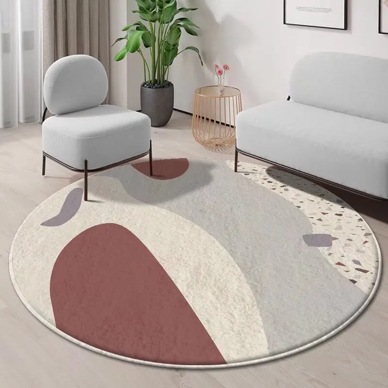 Round Retro Carpets for Living Room Home Luxury Decoration Rug Bedroom Bedside Balcony Cloakroom Coffee Table Non-slip Floor Mat