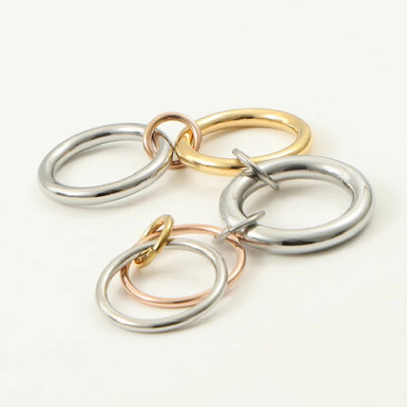 New Five-link Ring for Women Stainless Steel Ring Gold Plated Jewelry