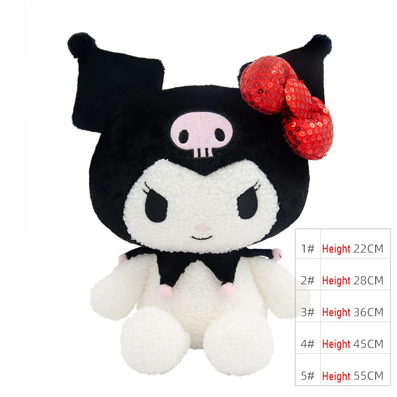 Sanrio Plush Toys Kuromi My Melody Cartoon Anime Plush Stuffed Doll Cute Room Plushies Bolster Children's Holiday Birthday Gifts