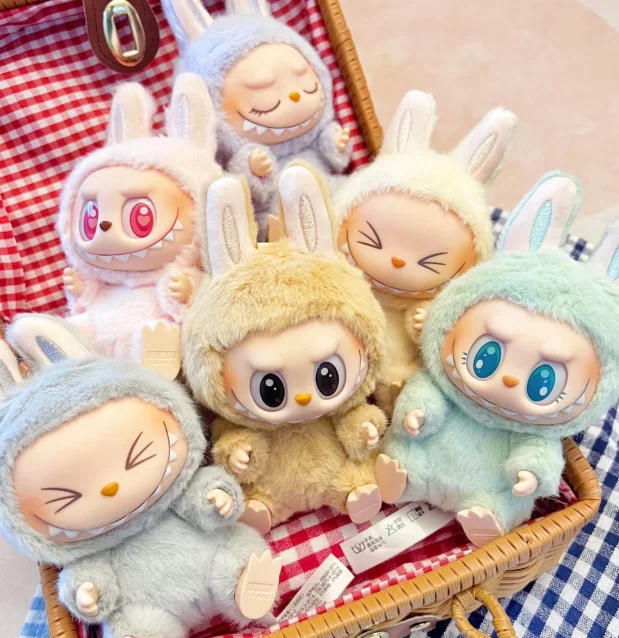 Genuine Labubu Sitting Party Macaron Figure Have A Seats Series Cute Enamel Face The Monsters Action Figurine Doll Toy Xmas Gift