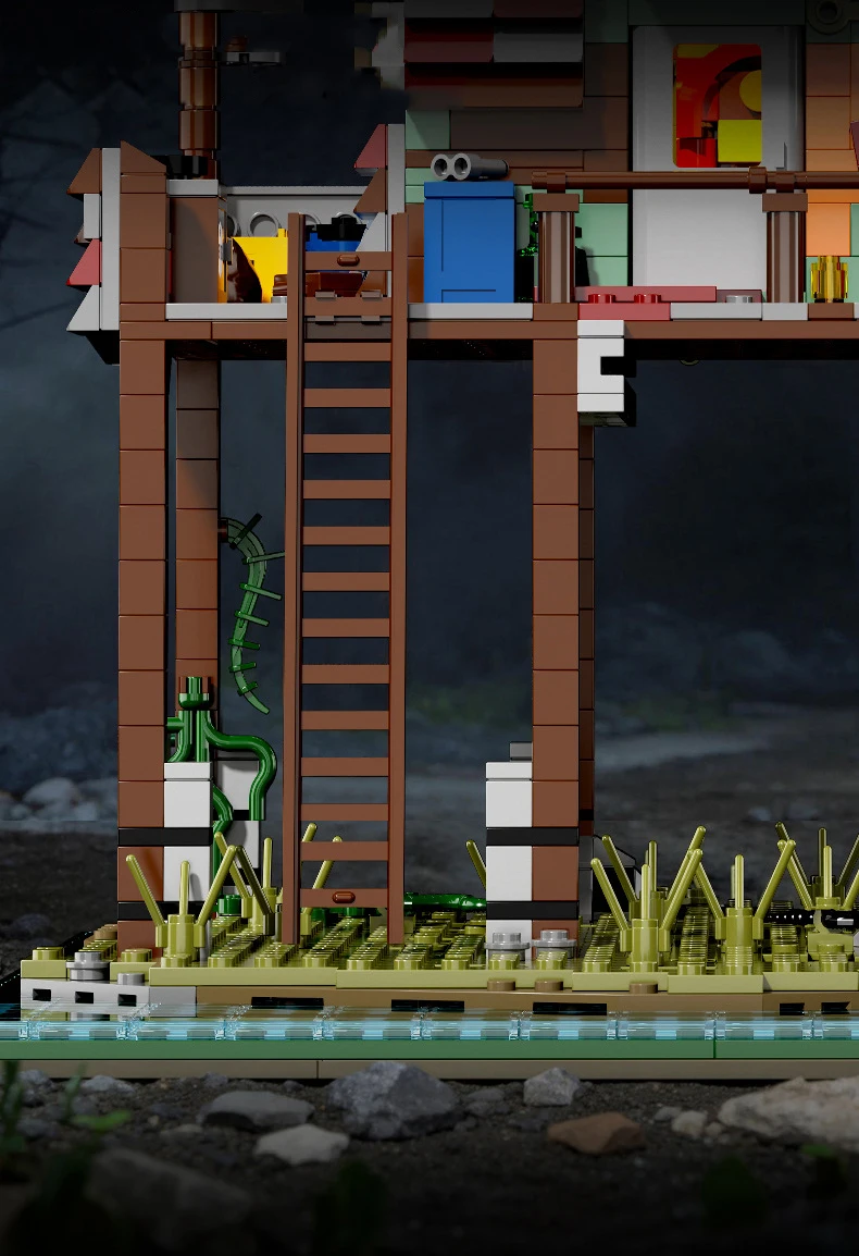 Kreativer Klassischer Filmszenen-Baustein: Weltuntergang-Kontaktstation, Konstruktionsbaustein, Lehrreiches Spielzeug mit Licht als Geschenk – Detail 2