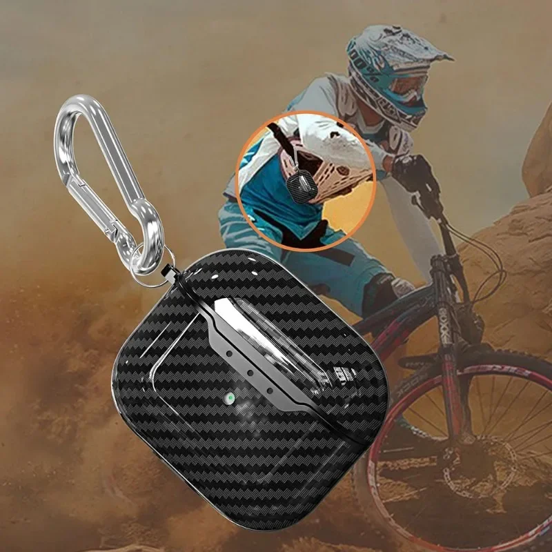 Apple Airpods用カーボンファイバーケース,2024世代イヤホン用保護ケース,Pro 1, 2, 3,4,