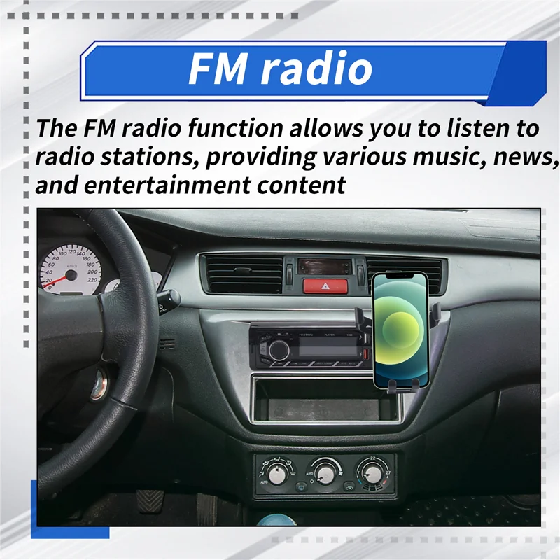 

A03Z-Car Radio Bluetooth Single Din Car Stereo, 1 Din Car Audio With Phone Holder, Support FM/MP3/AUX/USB/TF Card