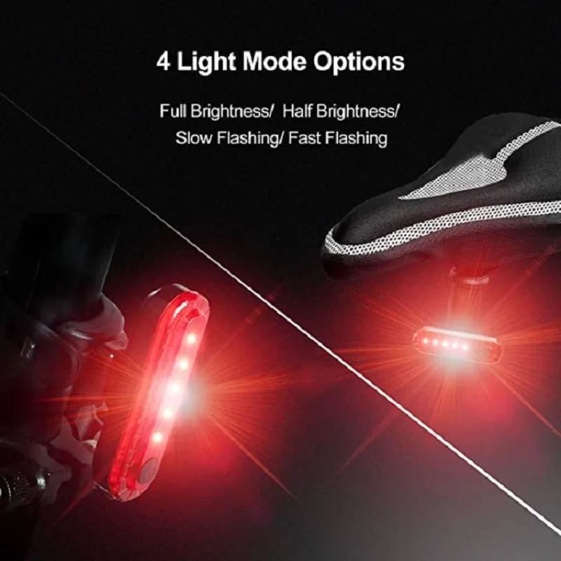 Bike Rear Tail Light USB Rechargeable Red LED Bright Taillights Fit On Any Bicycle/Helmet Easy To Install For Cycling Safety