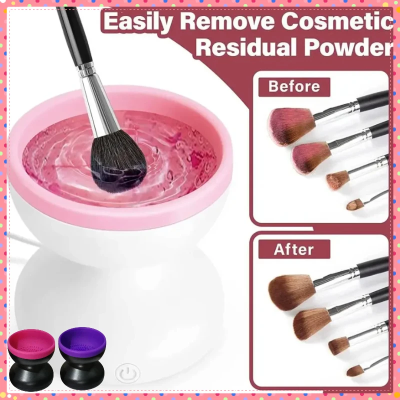 

Portable USB Makeup Brush Cleaner Machine Automatic Cosmetic Brush Cleaning Washing Tool for Personal Hygiene تنظيف فرش المكياج