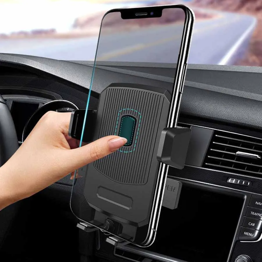 17mm Ball Hole Automatic Lock CellPhone Clip Holder for 6-9.6cm Wide Phone Car Gravity Stretch Mobile Phone Bracket Fixing Stand