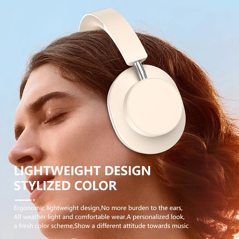 HIFI Headset Wireless Headphone Bluetooth Over Ear Stereo  Heavy Bass Game Earphone TF/AUX Music Player with MIC/Radio for Gifts