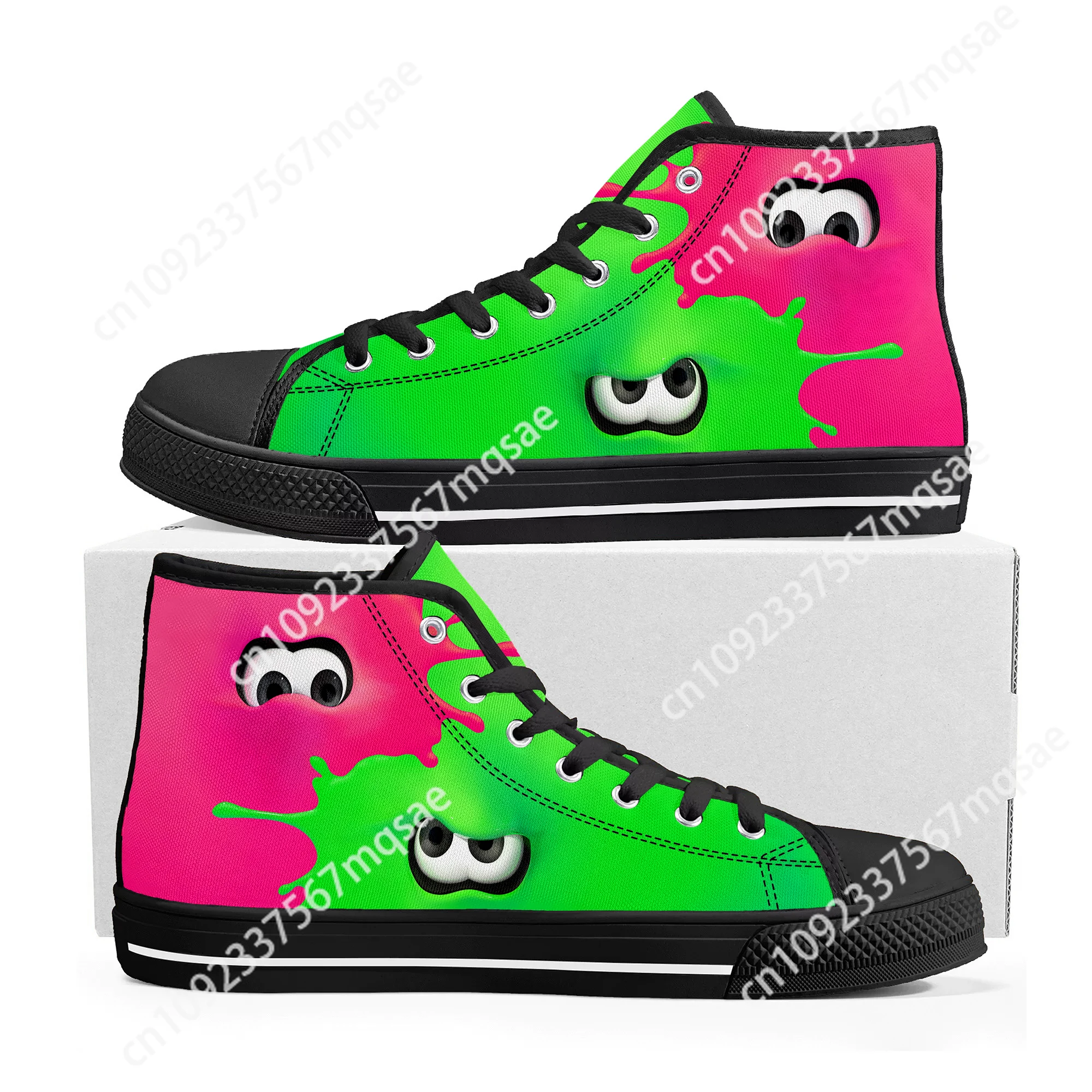 

Splatoons Game Cartoon High Top Sneakers High Quality Mens Womens Teenager Canvas Sneaker Casual Couple Shoes Custom White Shoe