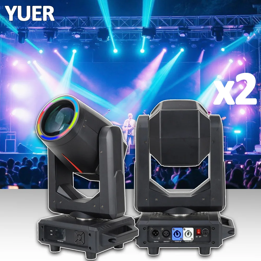 

2 шт. YUER 230 Вт 7R луч Sparpy Focus Frost Rainbow Effect движущиеся головные фонари DMX512 для Dj Disco Club Concert Show сценическое освещение