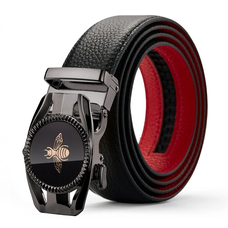 Dante Men Automatic Male Belts Cowskin Leather Belt Men Black Belts Genuine Leather Belts Luxury Brand