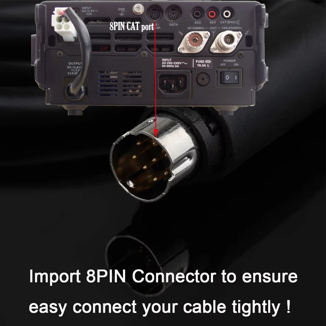 8 Pin Mini Din Male Serial Adapter Breakout Yaesu CT-62 CAT Cable for Yaesu Band Data Cat Linear Tuner FT-897 FT-897D