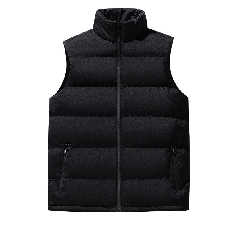 

Male Sleeveless Vests Simple Winter Jackets Men Trendy Standing Collar Vest High Quality Fashionable Warm Versatile Clothing