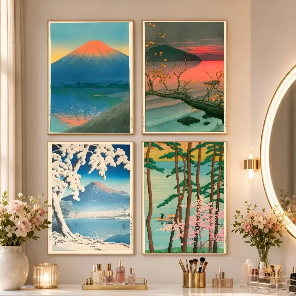 Kawase Hasui Classic Japanese Woodblock Landscape Artwork Poster Matte Wall Art Living Room Bedroom Home Wall Decor