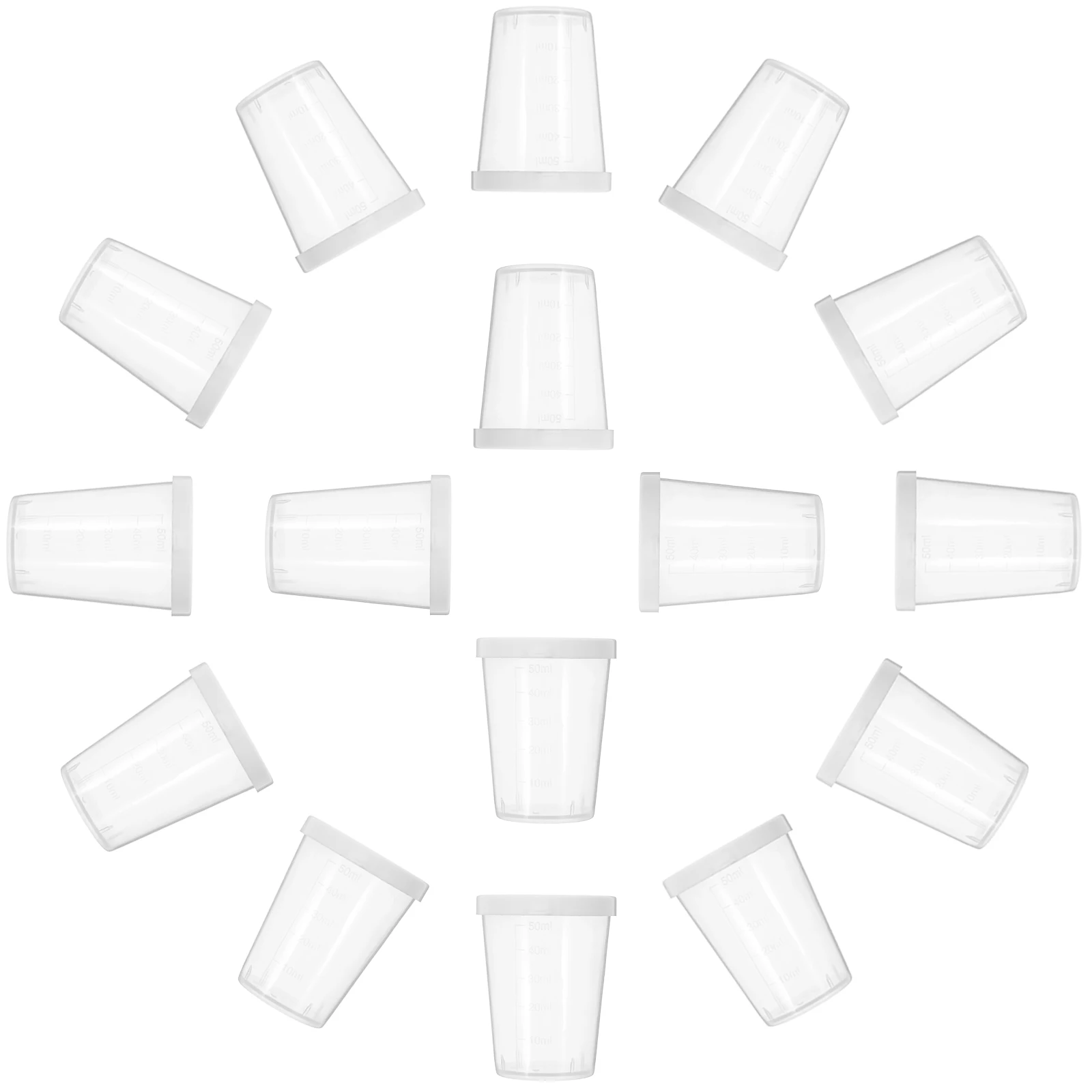 

20pcs Measuring With Lids Graduated Clear Plastic Sample Containers Leakproof Lab Specimen Cups For Liquid Testing Mixing Epoxy