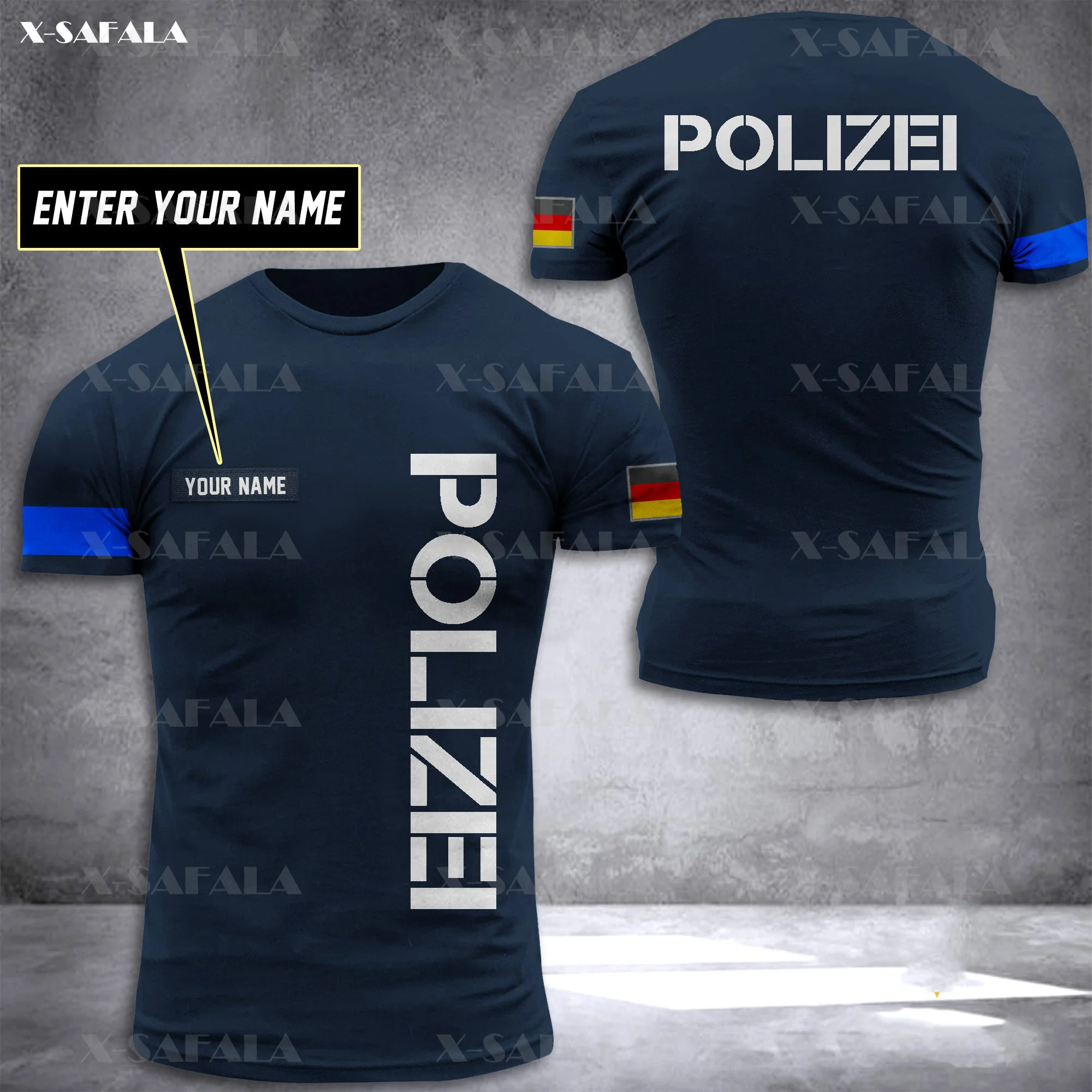 GERMANY BLUE LINE Police 3D Print High Quality Milk Fiber T-shirt Summer Round Neck Men Female Casual Short Sleeve Tee Top-8