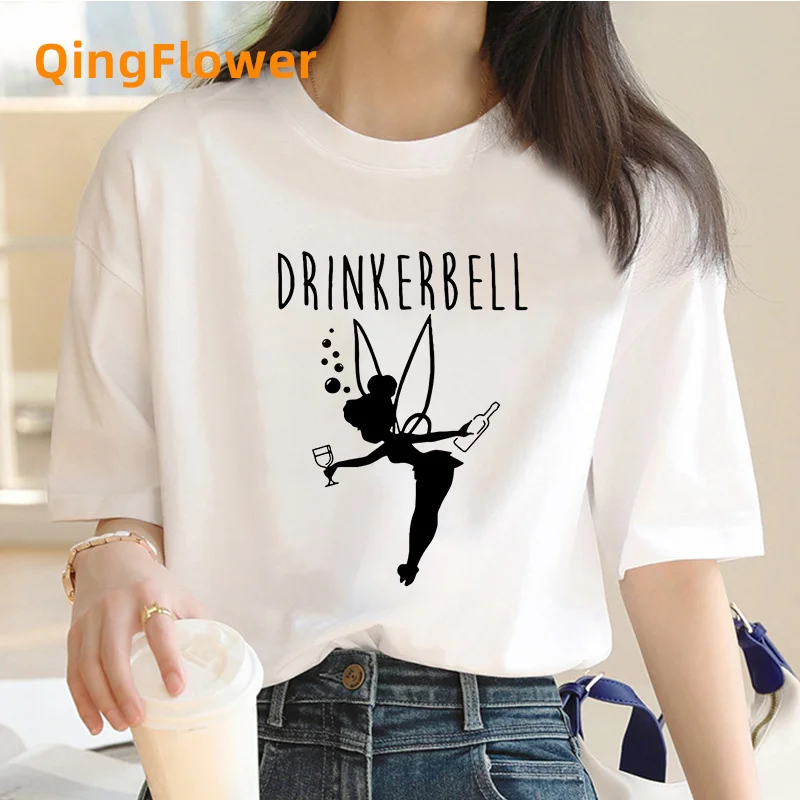 Tinkerbell top tees clothes women y2k white t shirt aesthetic grunge graphic top tees t-shirt manga