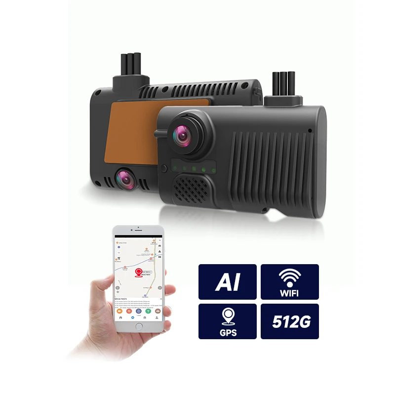 2-Channel Rearview Mirror Dual Lens 1080P WIFI 4G GPS TF Card 512GB ADAS DMS Dash Cam with Night Vision & Waterproof