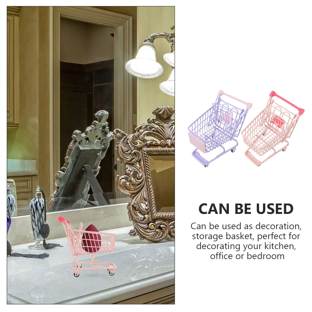 2 pezzi carrello della spesa ornamenti mini carrello portaoggetti per bambini piccolo per carretti giocattolo per bambini con carrello con ruote