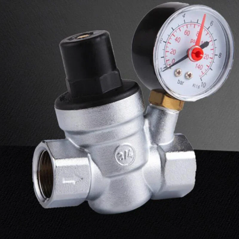 For TOP DN20(3/4inch) Pressure Reducing Valve Water Pressure Regulator with Gauge Pressure