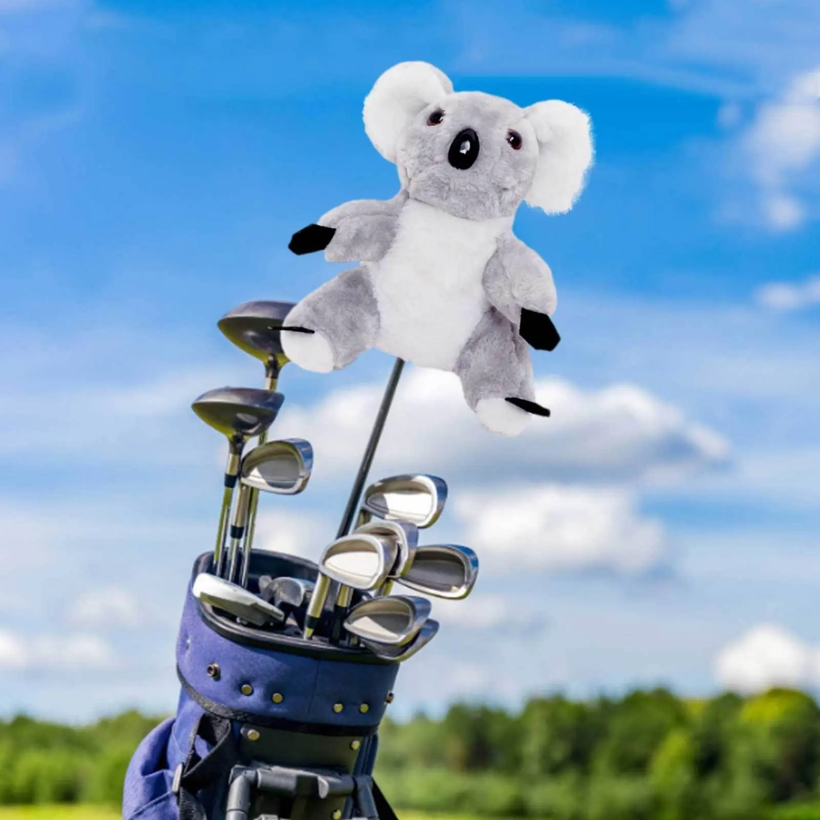 

Защитный чехол для клюшек Gray Koala Club: Мягкий чехол-накладка Koala Sport для гольф-клюшек, забавный дизайн, подходит для клюшек 460cc, для драйвера