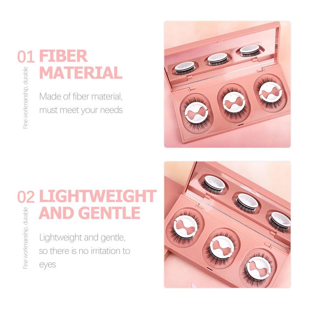 3Pairs Valse Wimpers Zelfklevende Natuurlijke Look Herbruikbare Lash Strips Valse Wimper Extensions voor Make Valse Wimpers Applicator
