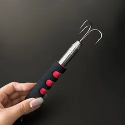 Telescopic Fishing Gaff Stainless Steel Triple Hook Sea Fishing Spear Telescoping Pole with Hook Boat Ice Fishing Pesca Offshore