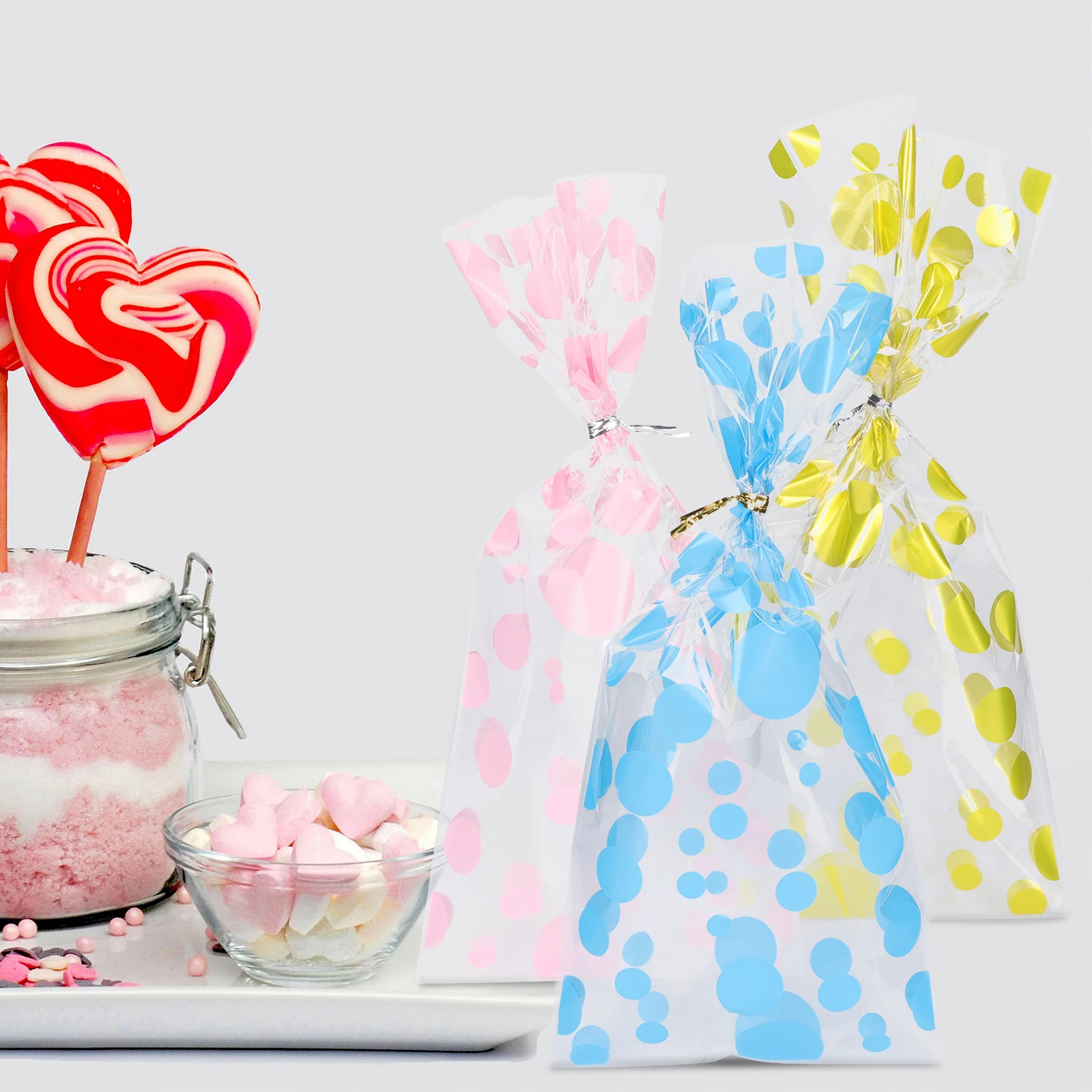 

100 Pcs C y Bags Decorative Plastic Small Child Colorful Birthday Party Treat Bag Festival Gift Bag
