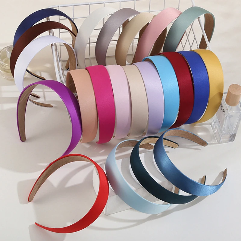 

10PCS 3cm Satin Fabric Covered Plastic Headbands Base Hairbands Hair Hoops for DIY Women Hair Accessories