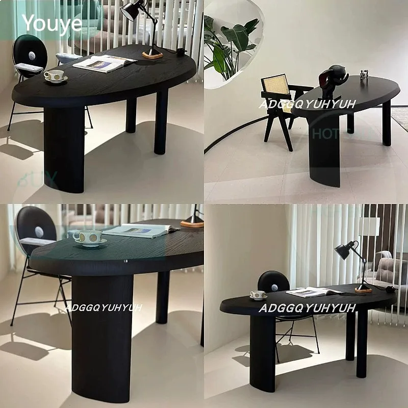 ZL Minimalist Mango Wood Desk Modern Study Office Table Creative Tea Table Wabi-Sabi Solid Computer Desk