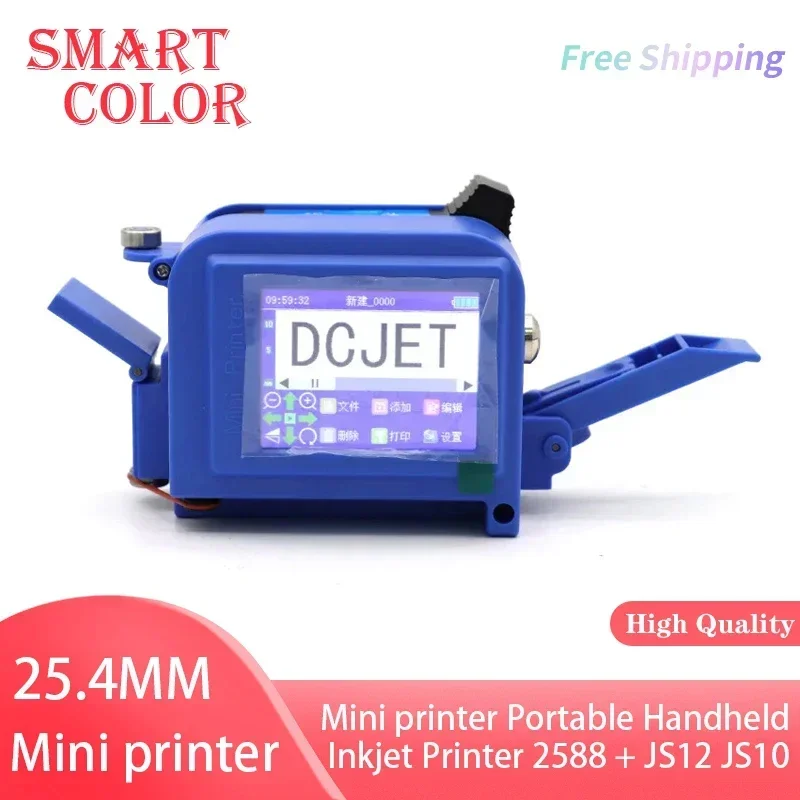 2588 + JS12M JS10 Mini printer Portable Handheld Inkjet Printer Production Date Barcode Label Coding Machine Batch Number 25.4mm