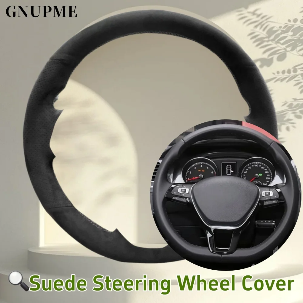 

Car Steering Wheel Cover Suede For Volkswagen VW Golf 7 Mk7 New Polo Jetta Passat B8 Tiguan Sharan Steering Wrap Car Accessories