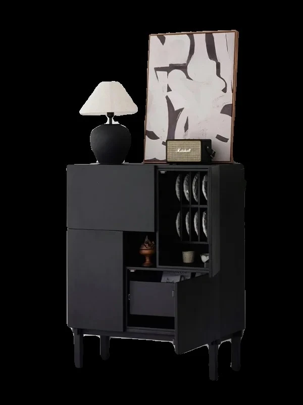 ZH Simple solid wood locker Modern light luxury customized home wine cabinet Minimalist home living room tea cabinet