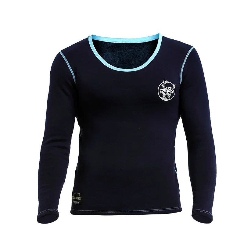 

Men's Crew Neck Fleece Lined Thermal Top Autumn Winter Thick Slim Cold Proof Base Layer