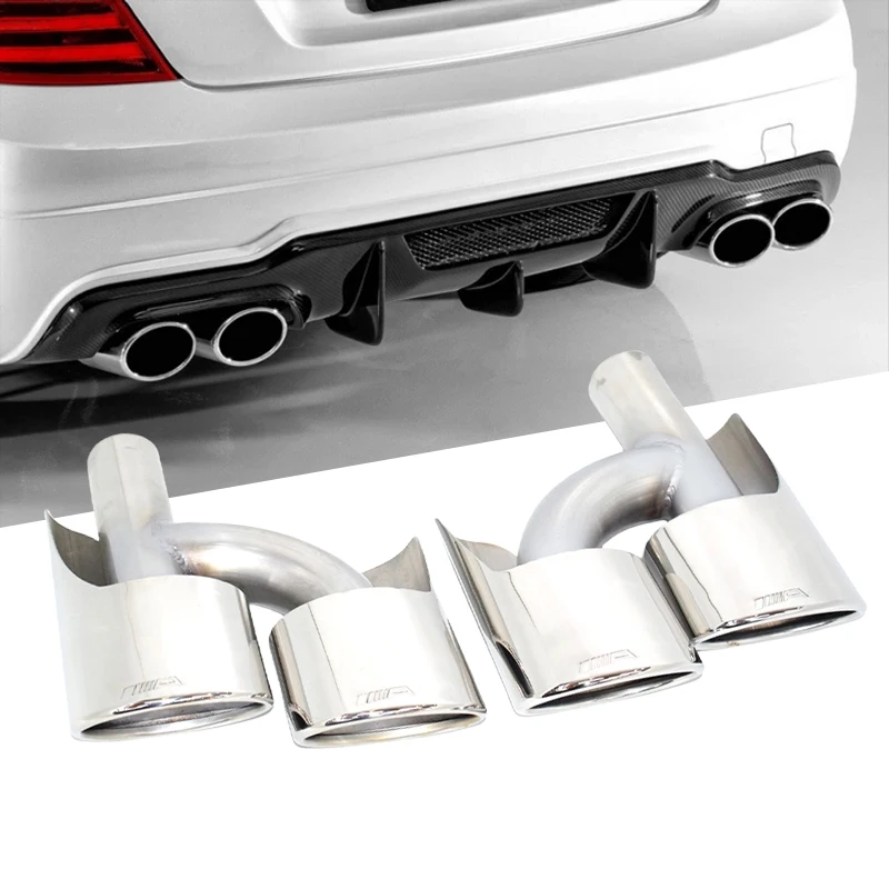 

DEX AMG Mercedes-Benz SS304 Dual Exhaust Pipes For C-Class E-Class S-Class W204 W212 W221 4 Outlet Tail Pipe Car Exhaust Tip