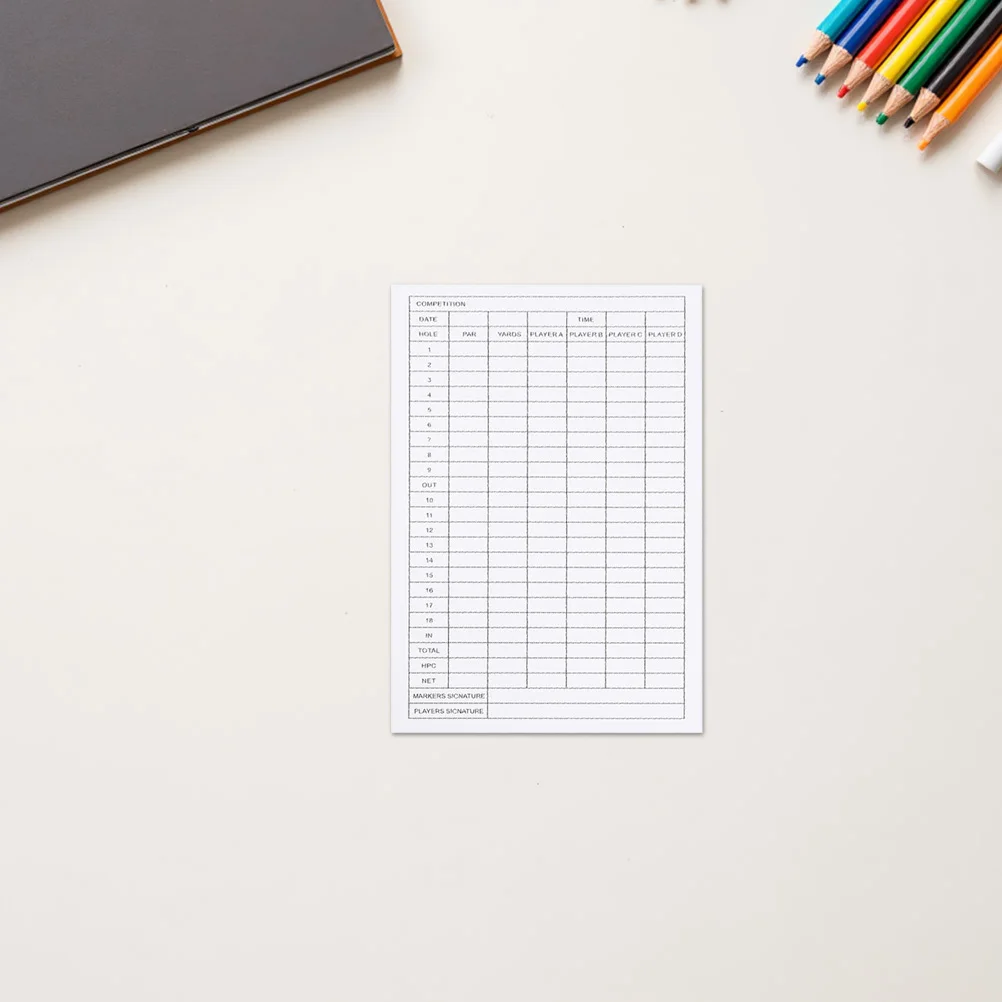 20 قطعة من بطاقات أهداف الجولف المحمولة على الوجهين وقابلة للطي ومطلية بشكل ممتاز لتسجيل النتيجة الرياضية والمنافسة