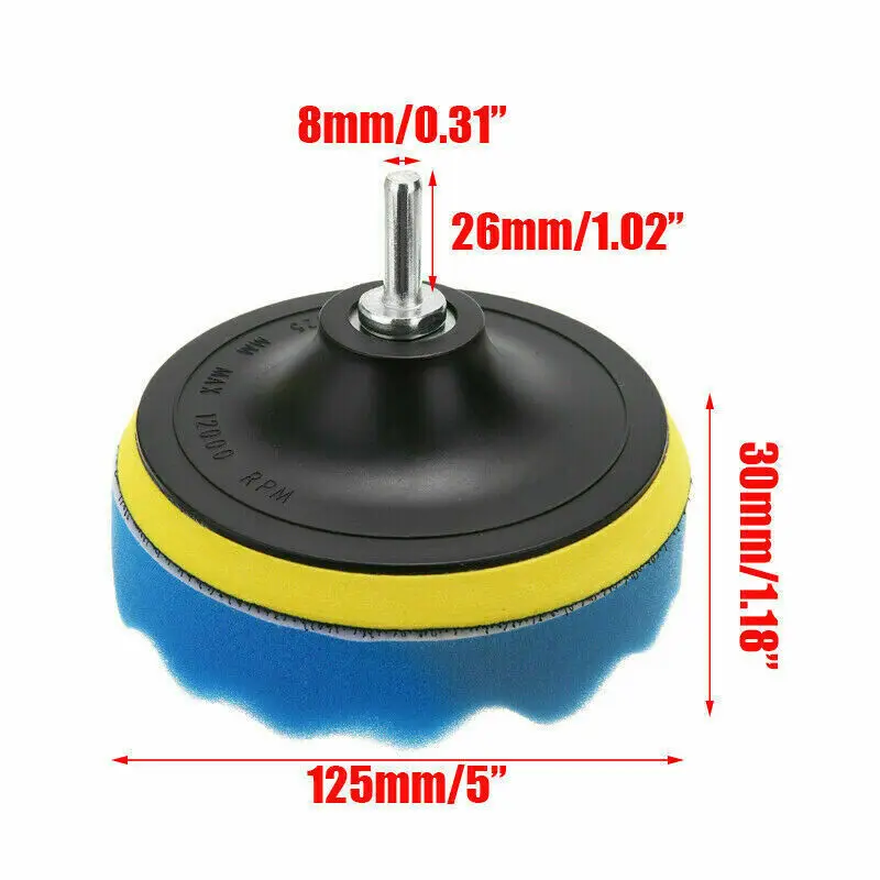 تحتوي مجموعة العناية بالسيارات الشاملة على 12 قطعة تلميعًا عالي الأداء للوسادات (5) مناسبة لجميع المركبات #3