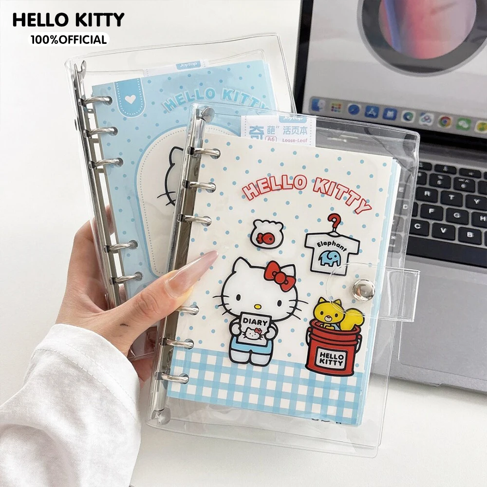 A6/M5 Genuine Hello Kitty Loose-leaf Notebook 60Sheets Sanrio Cartoon Planner Handbook Stationery Office School Supplies Gifts