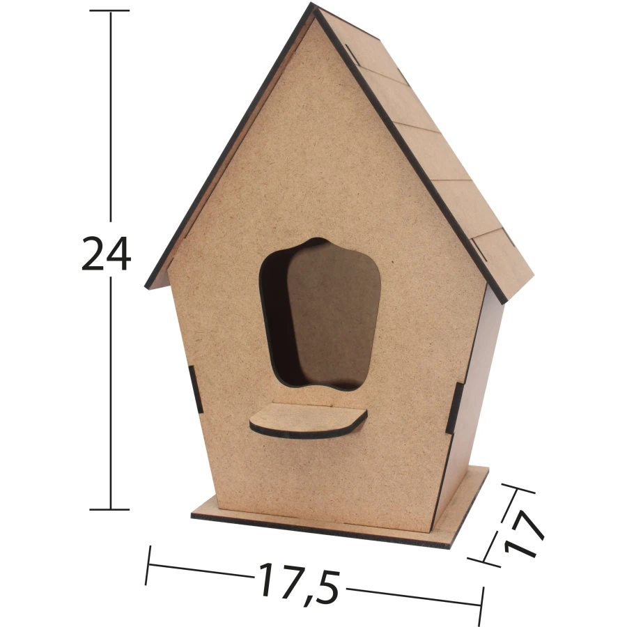 L317 Medium Size Bird House, Disassemble Wood Painting Mdf Bird House