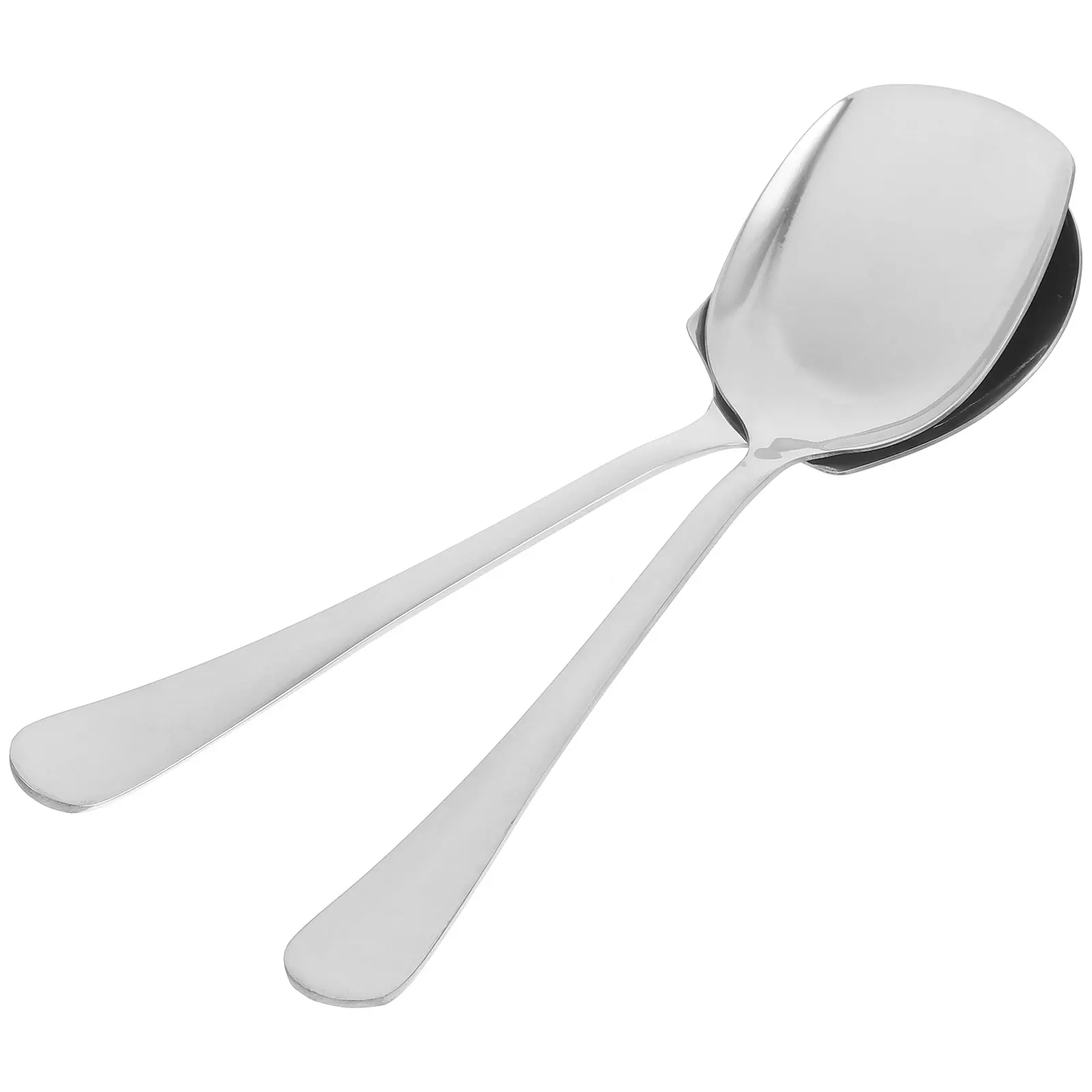 

2Pcs Male Spoon Shovel Stainless Steel Large Spoon Serving Utensils Restaurant Catering Food Dispensing Snack Salad Fruit