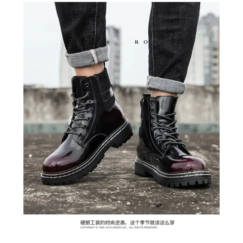 

New 2024 Fashion Black Leather Men Work Safety Boots Zip Ankle Indestructible Steel Toe Cap Anti Smashing Shoes Male Footwear