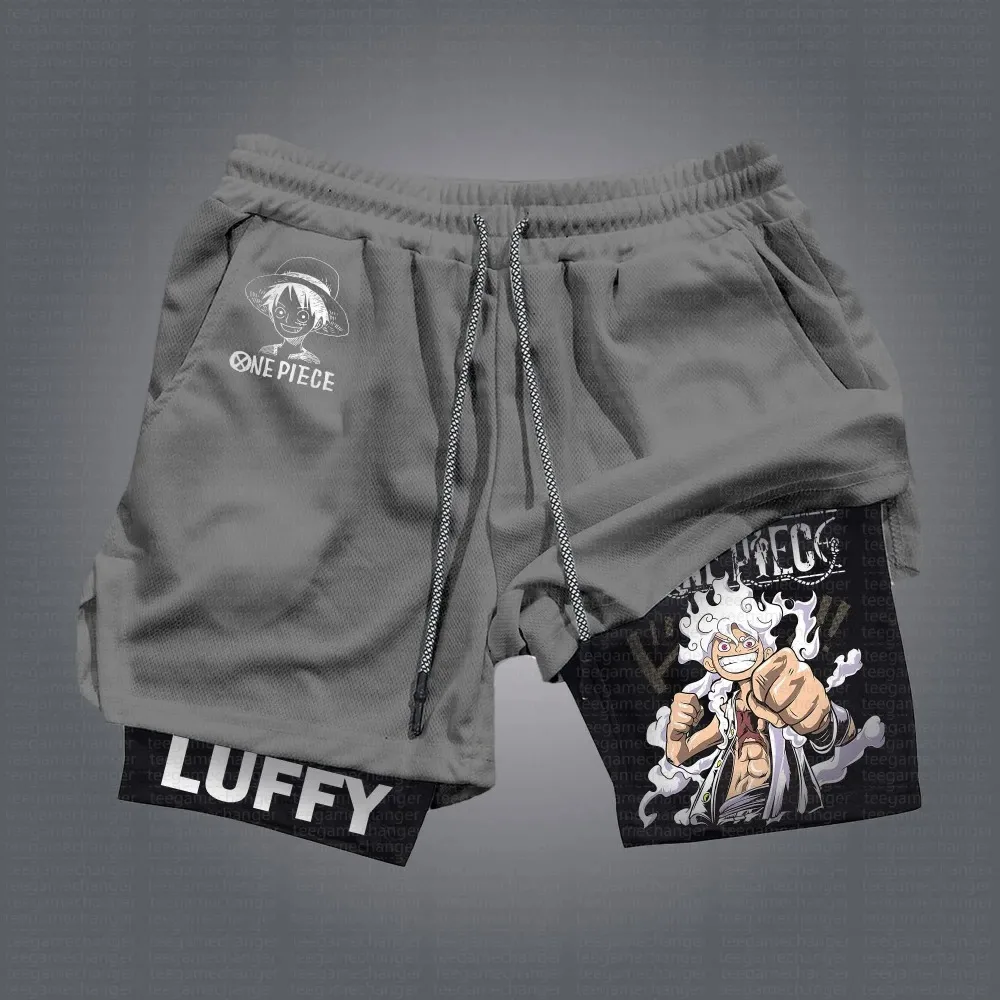ONE PIECE Shanks Classic Anime Printed Double Layer Shorts 2026 US Summer Unisex Loose Sports Breathable Pants view 4