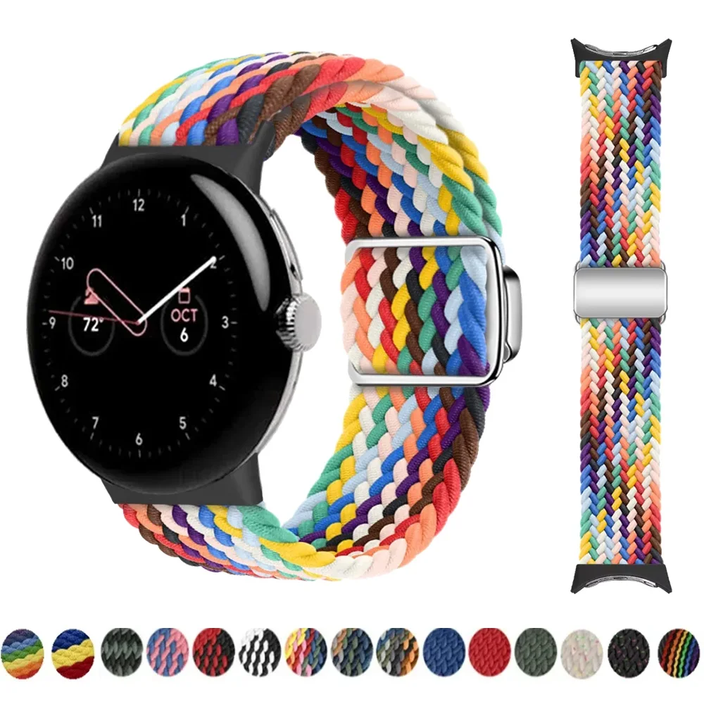 Nylon geflochtenes magnetisches Armband für Google Pixel 4 3 41mm Watch 2 1 Stoffarmband für Pixel Watch 4 3 41mm Zubehör