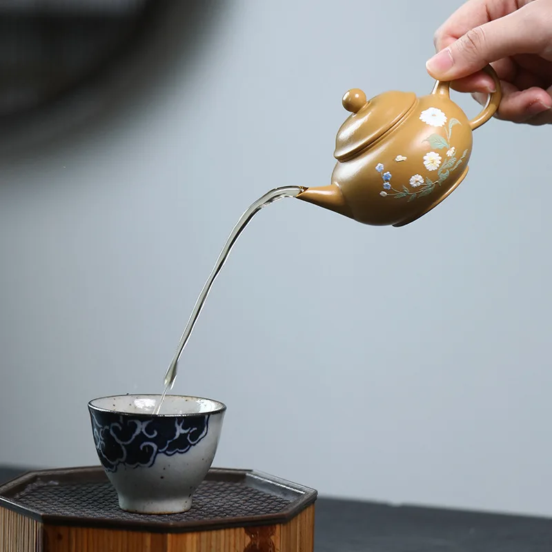 

110ml Yixing Purple Clay Teapot Tradition Handmade Flower Pattern Tea Pot Beauty Kettle Chinese Zisha Teaware Tea Ceremony Gifts